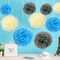Welcome Baby Cake Toppers Blue Paper Flower Cupcake & Party Décor